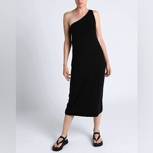 NINETY PERCENT ASTRID STRETCH TENCEL SJ ASYMETRIC STRAP DRESS